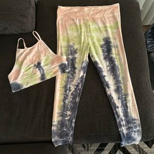 Tie dye legging and crop top set